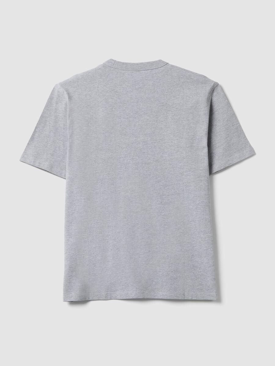 T-shirt grigia in puro cotone a girocollo relaxed fit_2
