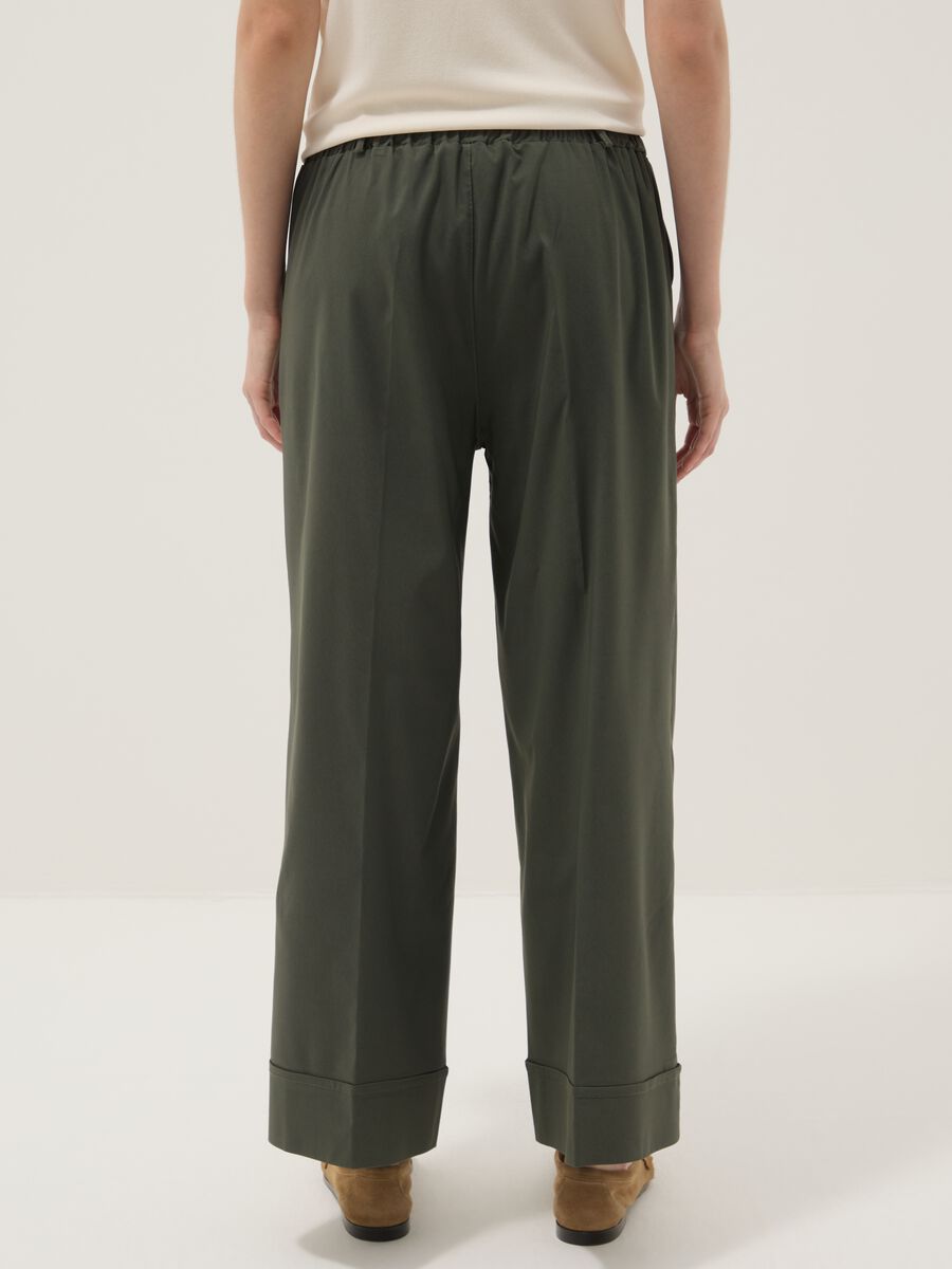 Green wide-leg trousers in stretch viscose_2