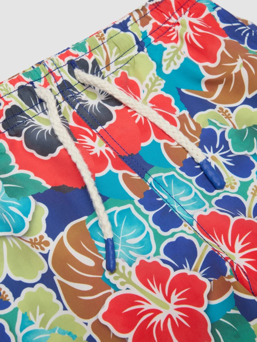 Boxer mare multicolor con stampa floreale_3