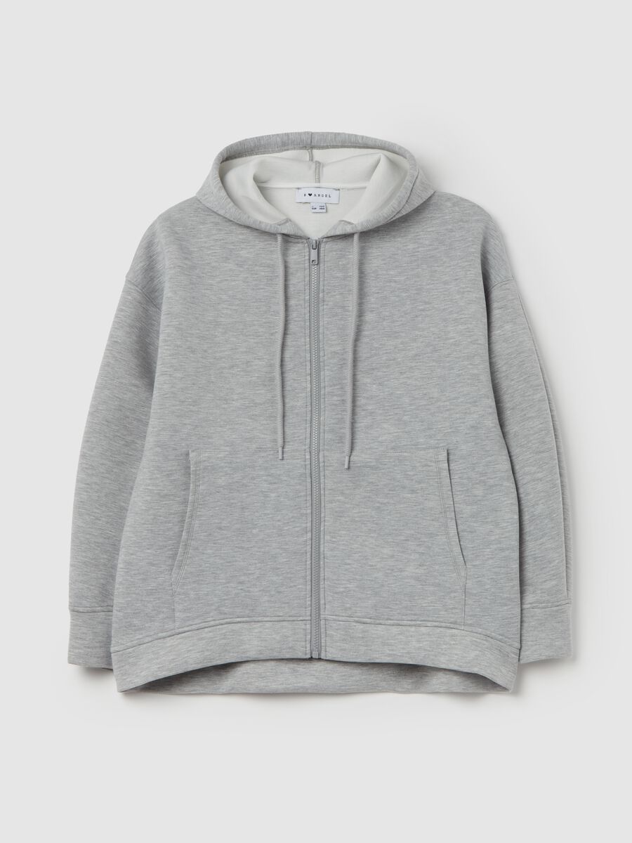Oversized sweatshirt with hood and zip_4