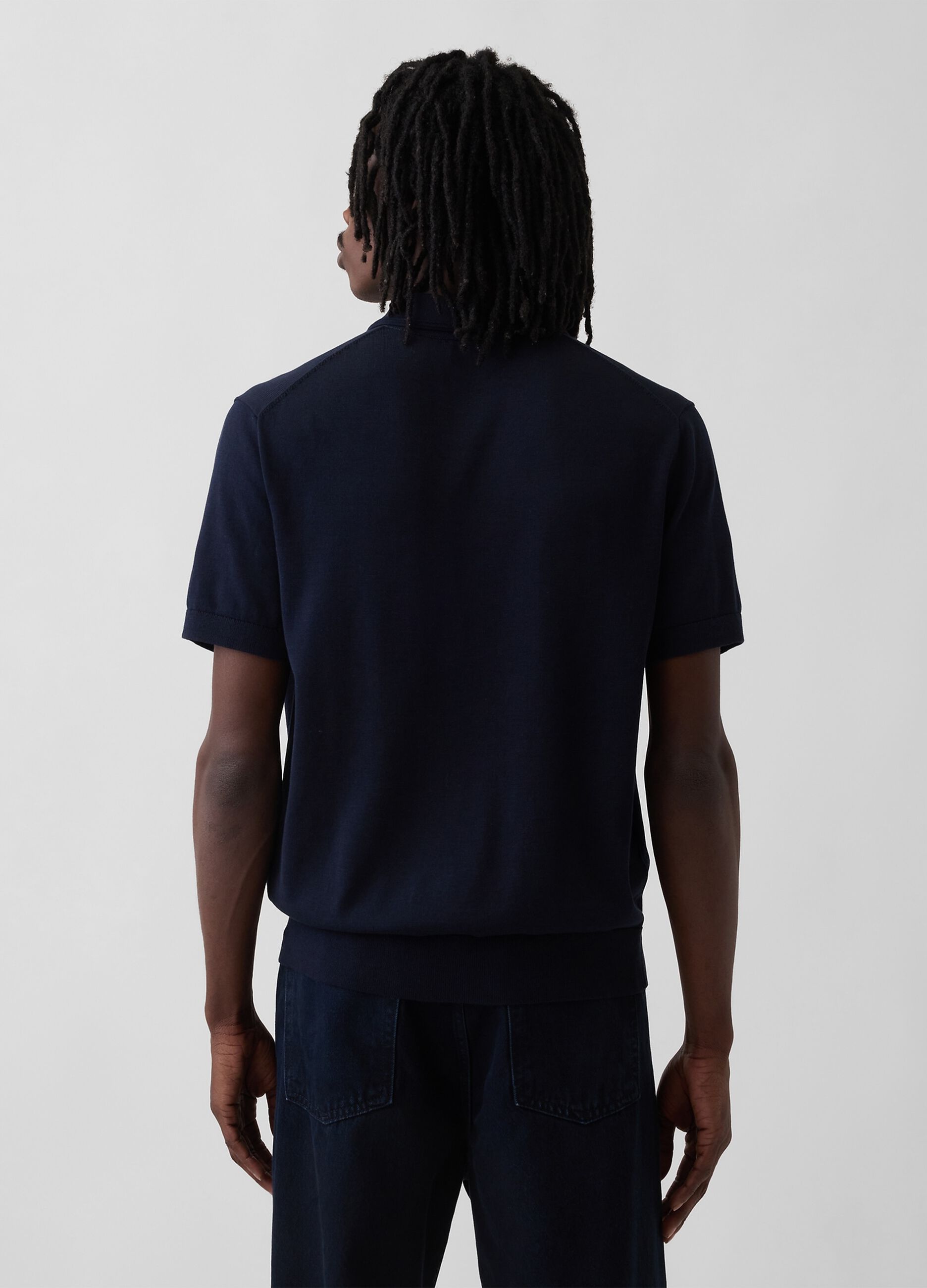 Pure cotton short-sleeve polo shirt