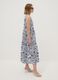 Blue pure viscose dress with floral print, regular fit_1