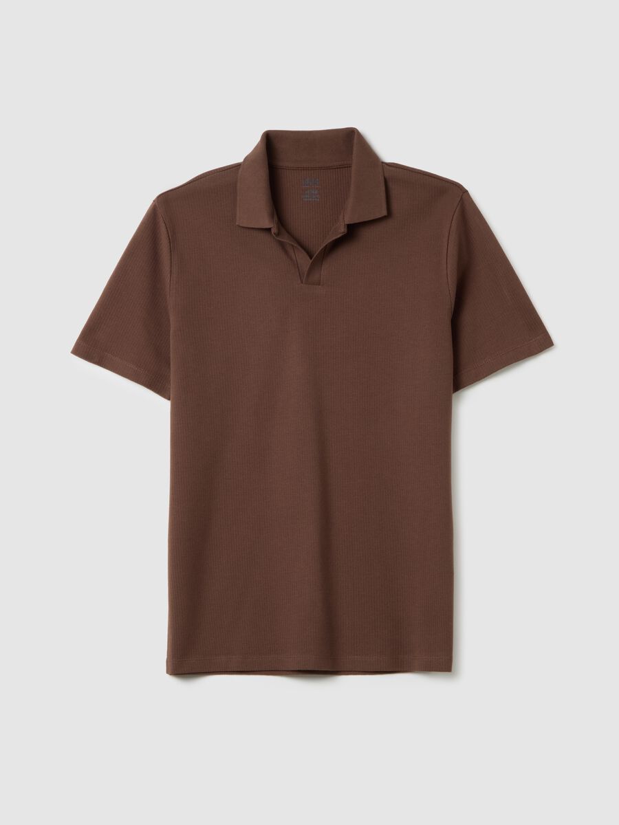 Polo da uomo in puro cotone marrone regular fit_4