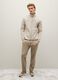 Beige cotton blend zip-up sweatshirt with regular fit_1