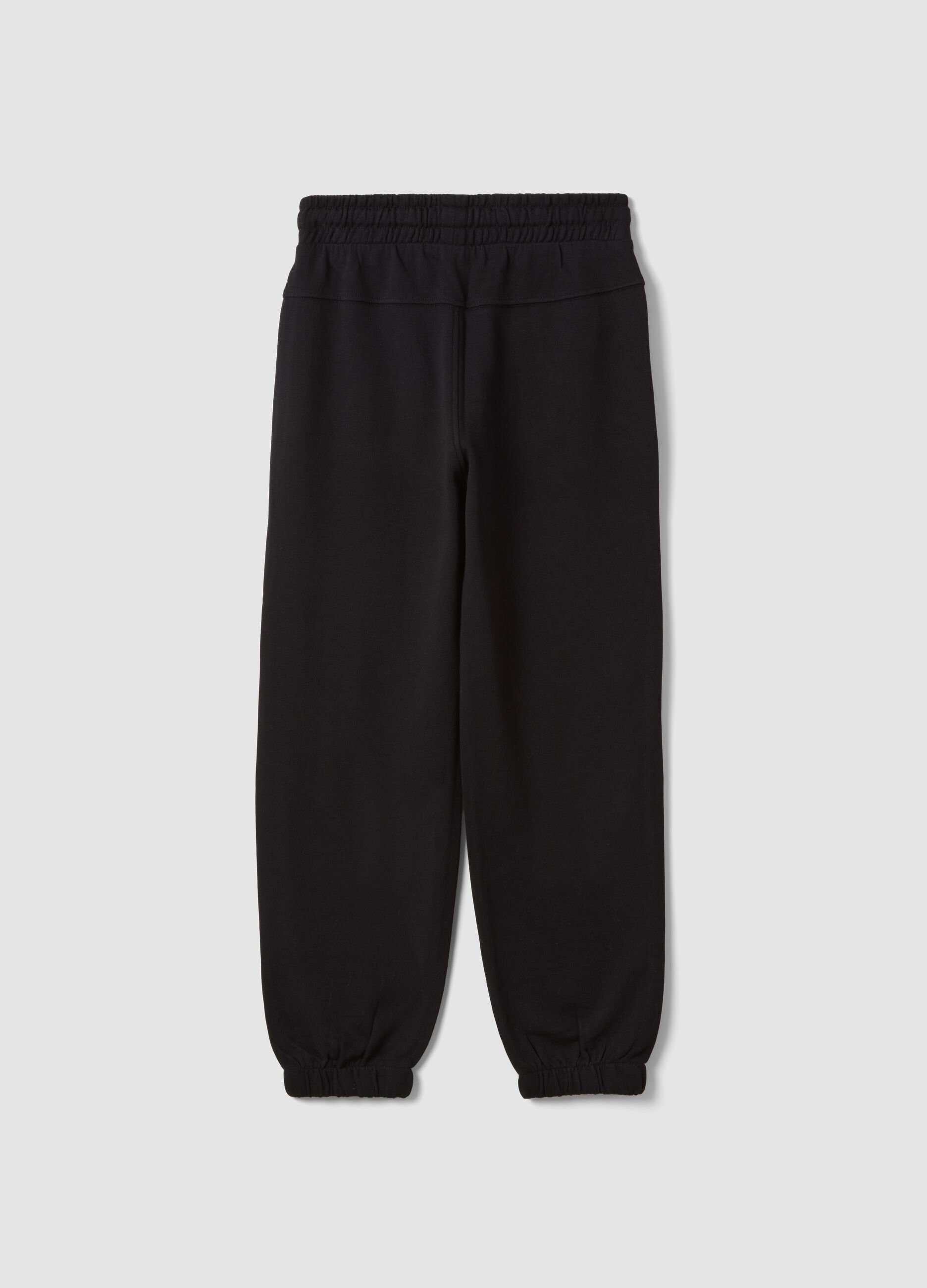Pantaloni jogger neri in puro cotone