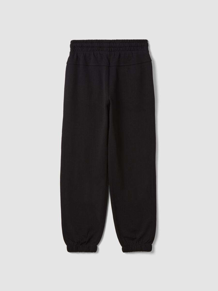 Pantaloni jogger neri in puro cotone_2