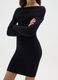 Black girl's dress with shawl collar and fitted silhouette_2