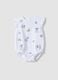 White organic cotton baby romper with ruffles_0