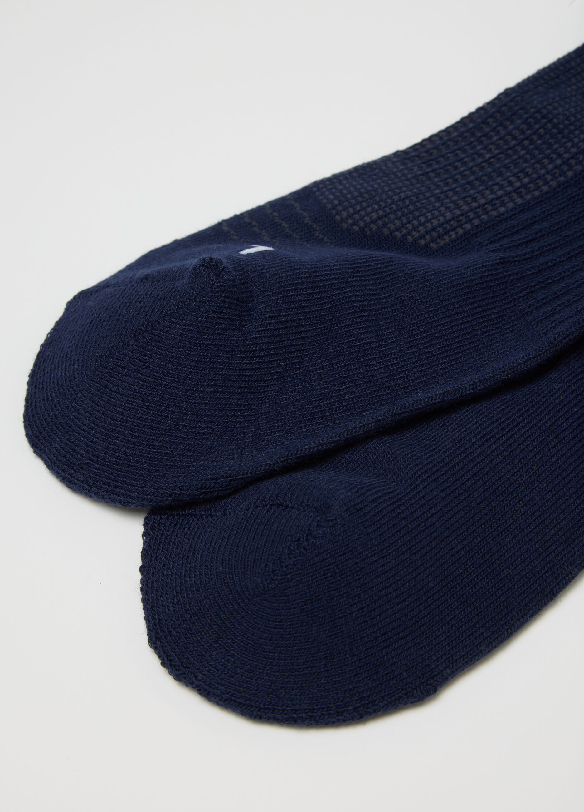 Multicolour Stretch Fabric Sports Socks Twin-Pack