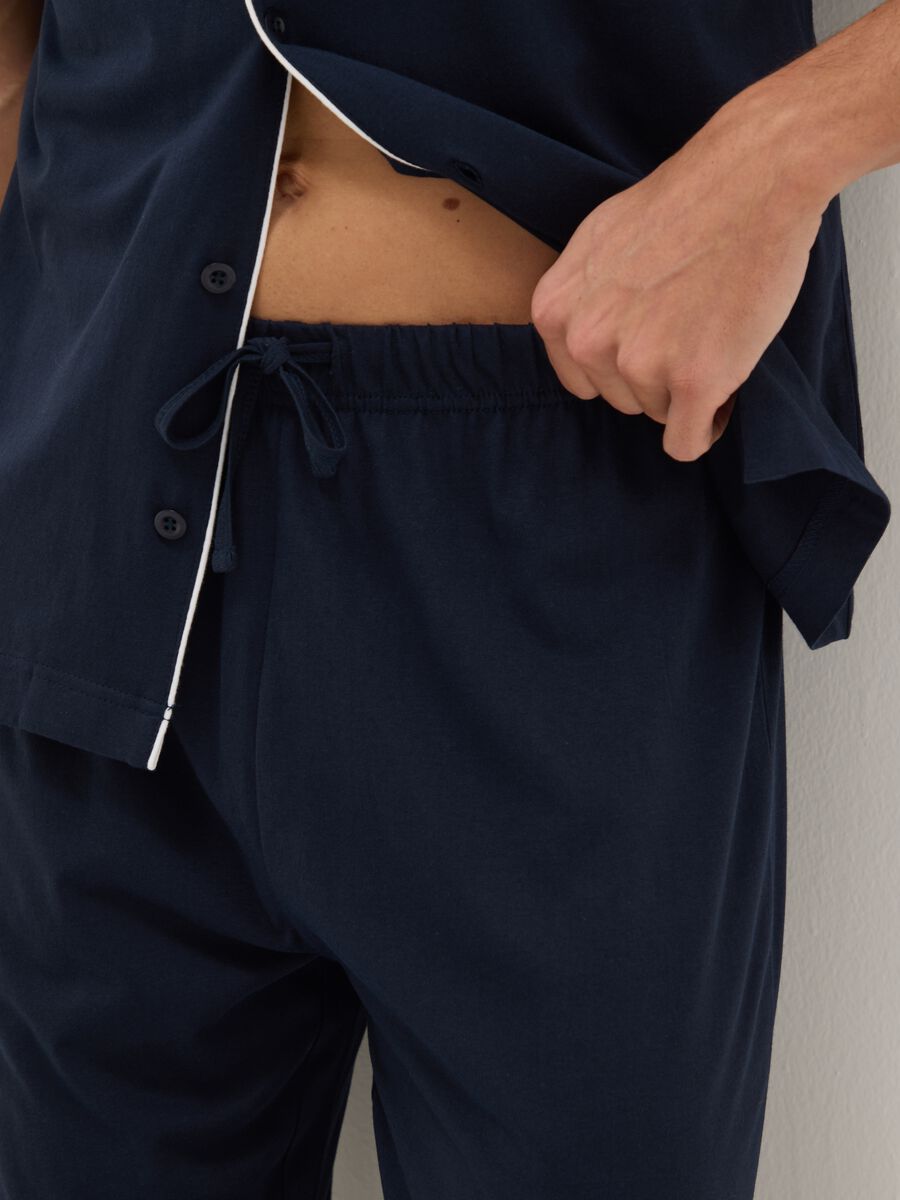 Regular Fit Blue Pure Cotton Pyjamas_3