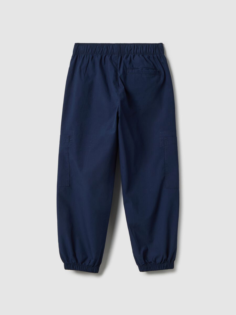 Children's regular fit blue jogger trousers in pure cotton_1