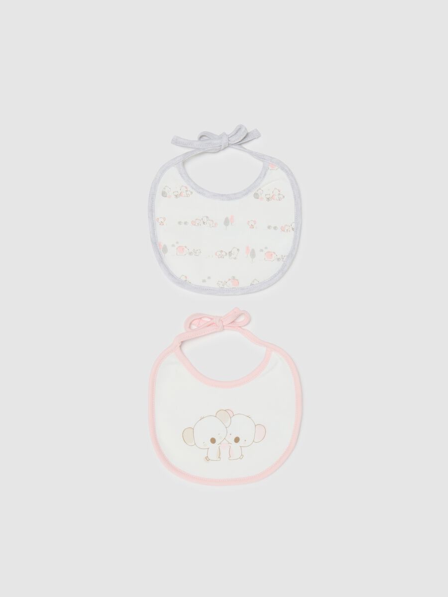 Two-pack multi-coloured pure cotton baby bibs_0