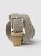 Beige braided belt with metal buckle_2