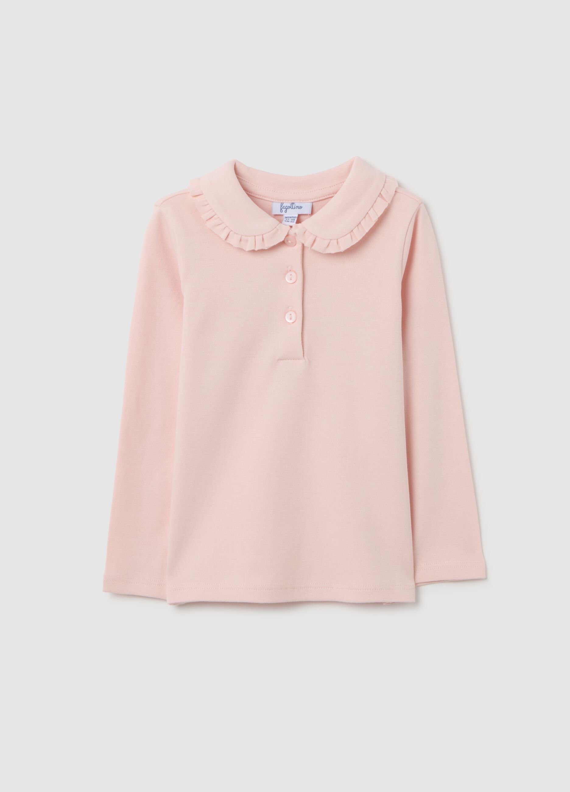 Girl's pink regular fit pure cotton polo
