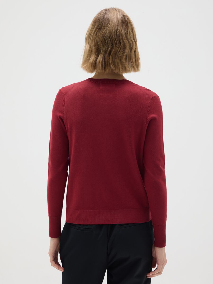 Red viscose blend cardigan regular fit_2