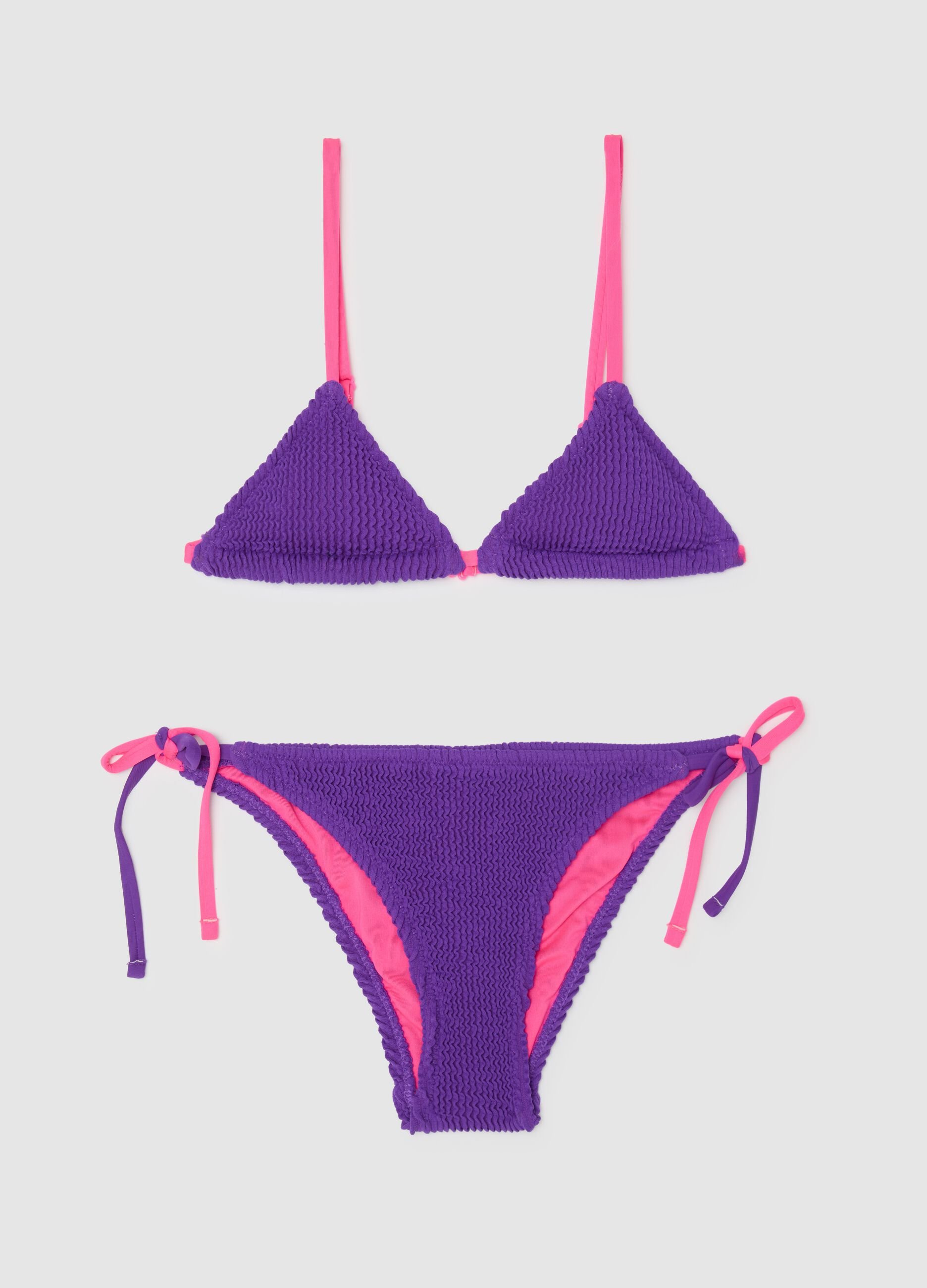 Girls' multicoloured stretch blend bikini