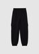 Girls' black jogger trousers in pure cotton relaxed fit_0