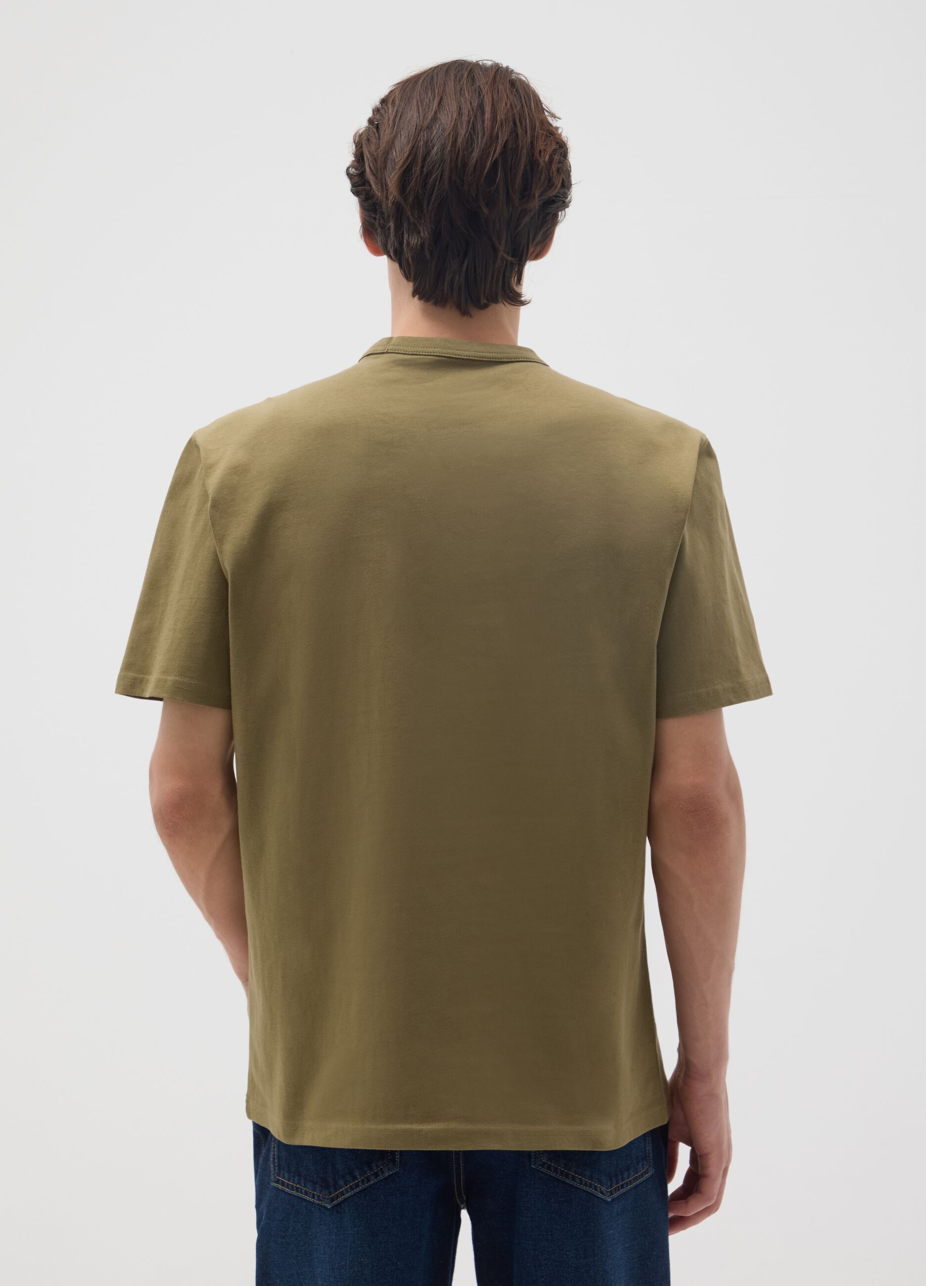 Brown pure cotton regular fit T-shirt