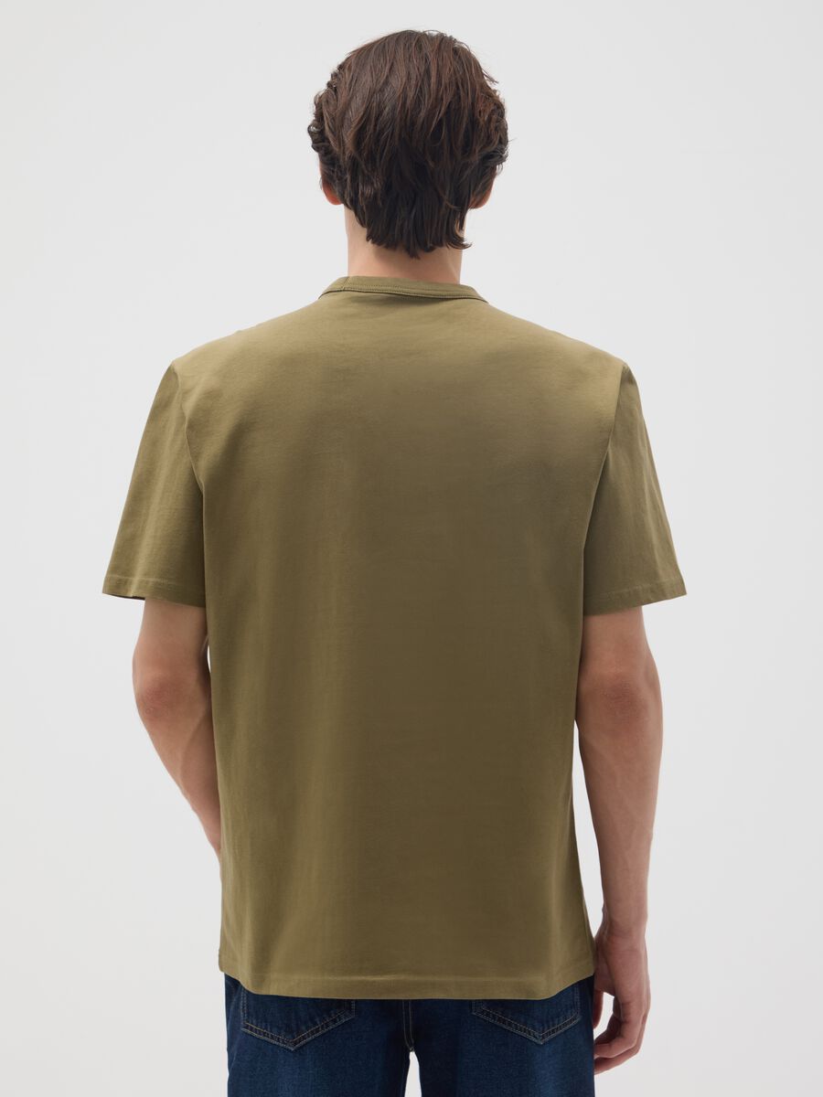 Brown pure cotton regular fit T-shirt_2