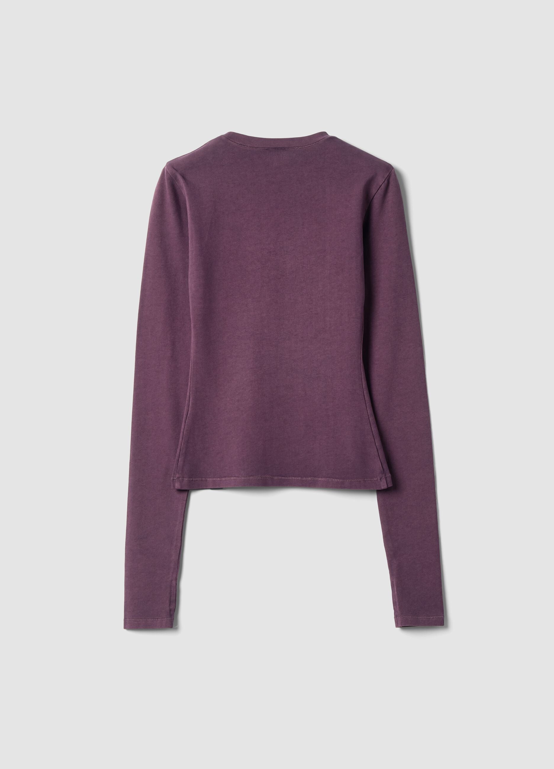 Perfect Washed Burgundy Long-Sleeve Top