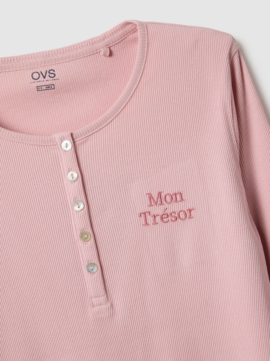 Pink striped pyjamas in pure cotton regular fit_5