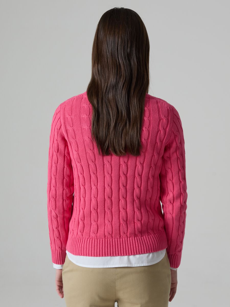 Ribbed pullover with cable-knit design_1