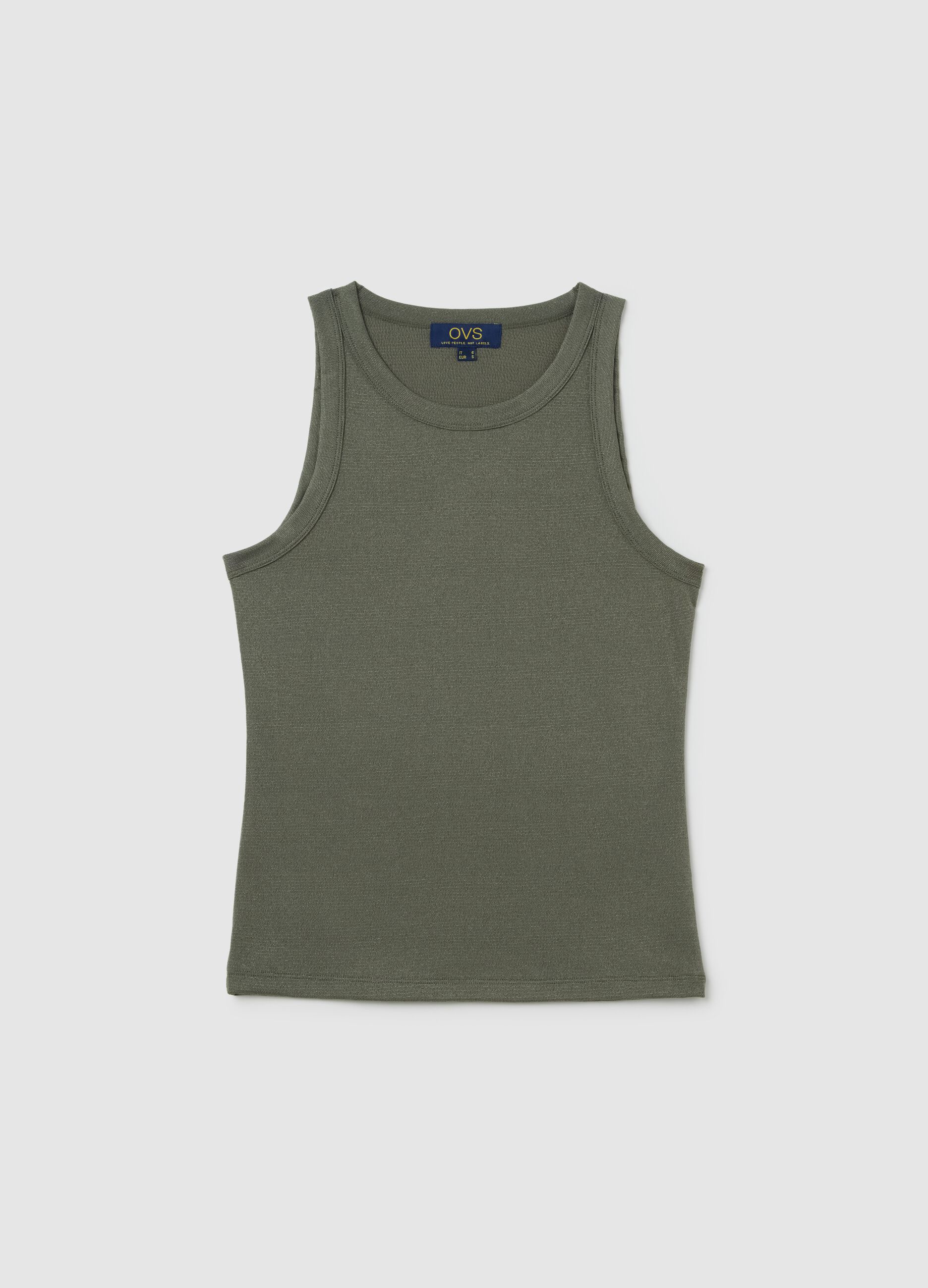 Green Stretch Jersey Tank Top by Ovs