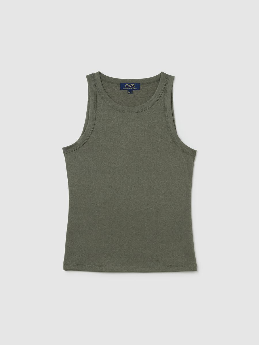 Green Stretch Jersey Tank Top by Ovs_4