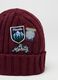 Red Beanie Hat with Embroidered Patches_2