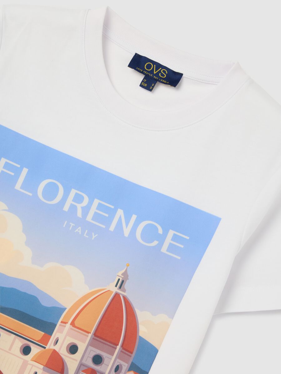 White T-shirt with Florence print by Ovs_5