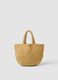 Beige woven paper-fabric beach bag_1