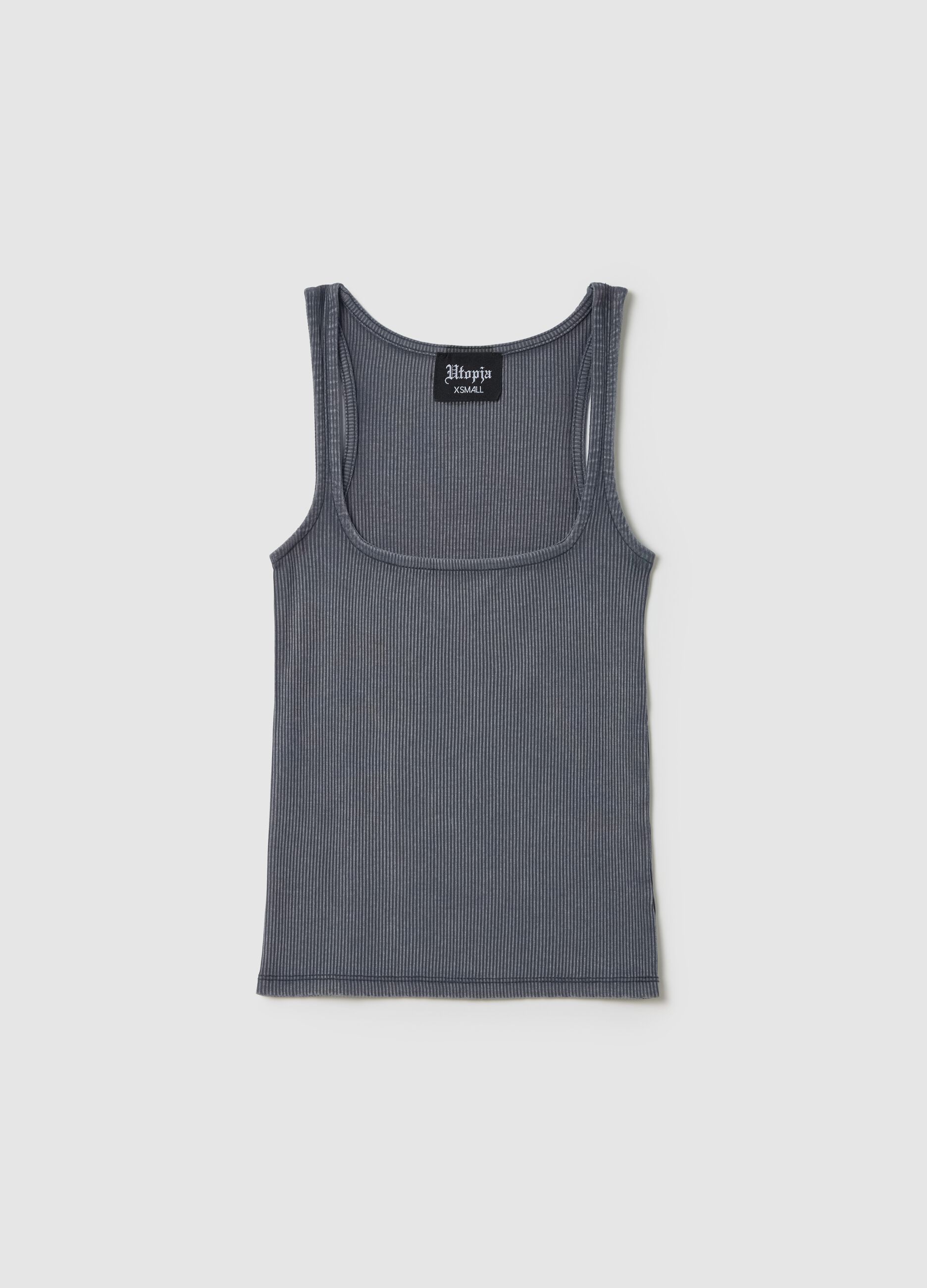 Tank Top Square Neck Vintage Grey