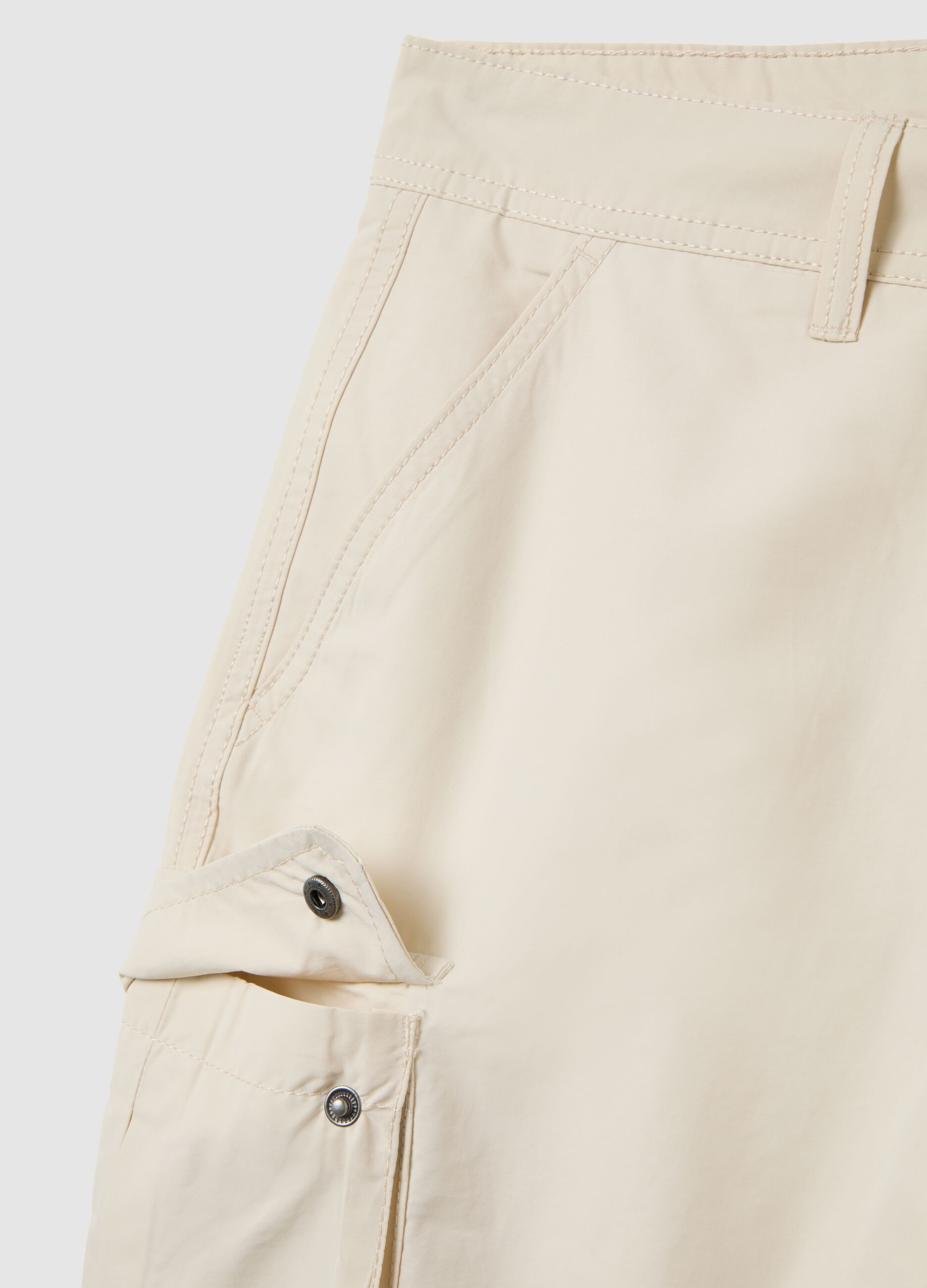 Shorts da uomo in misto cotone beige regular fit