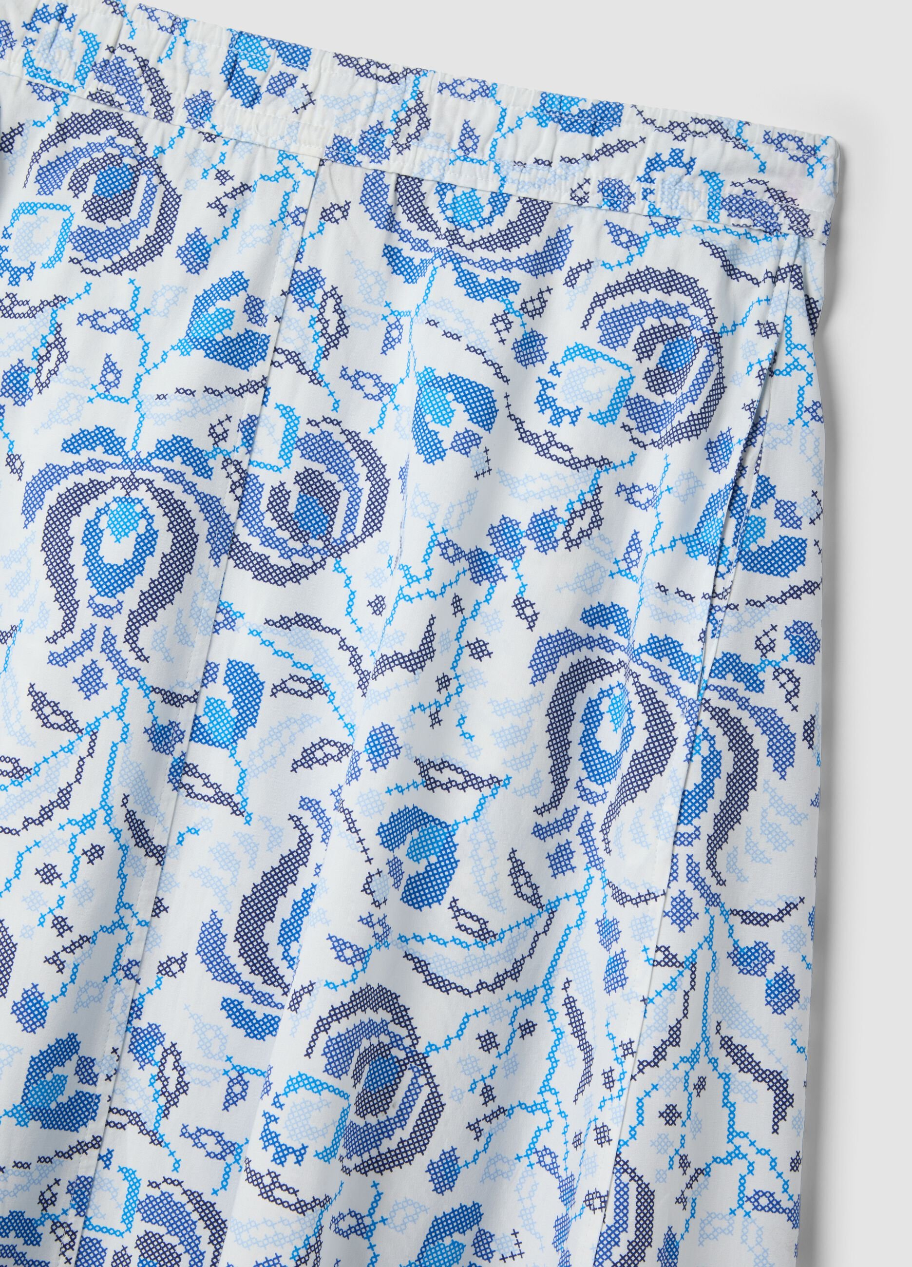 Pure cotton maxi skirt with floral print