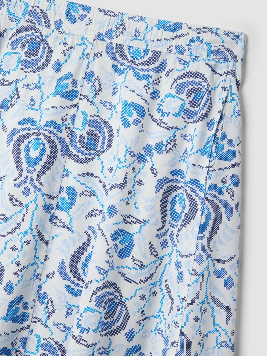 Pure cotton maxi skirt with floral print_1