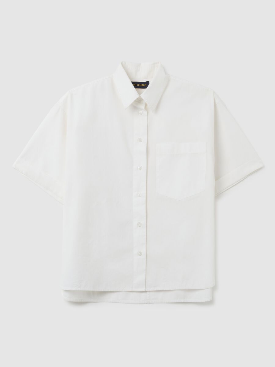 Camicia in puro cotone bianca oversized_4