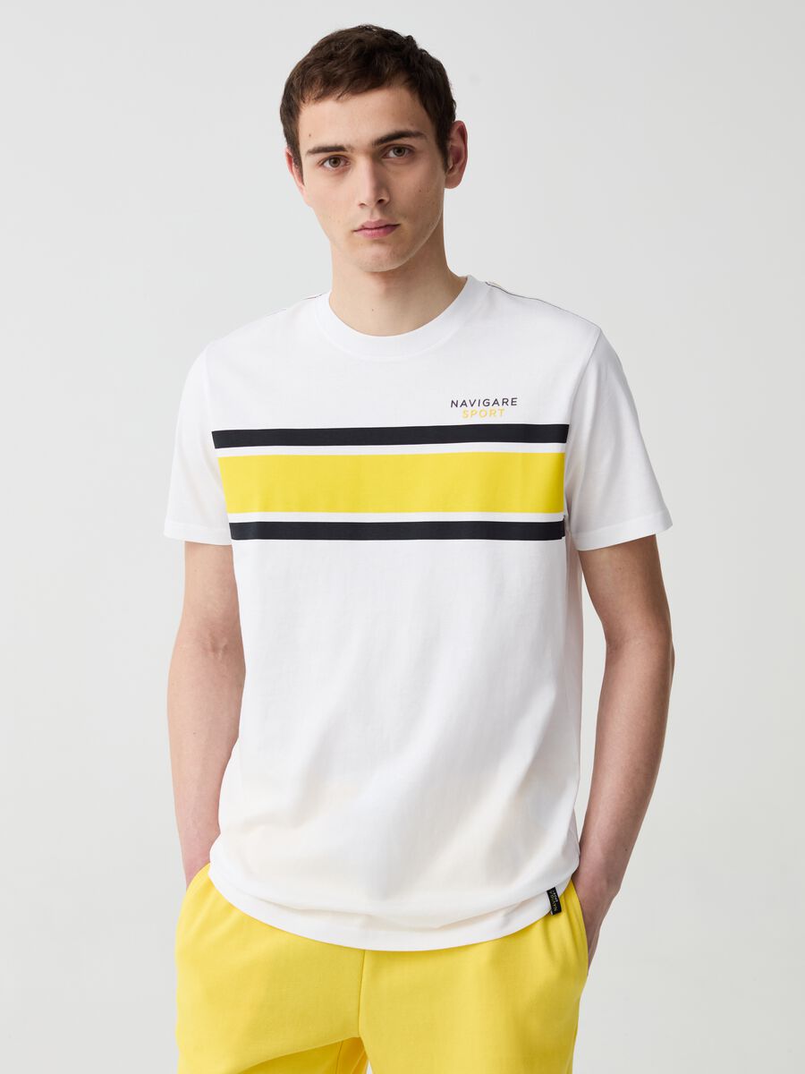 Navigare Sport T-shirt with striped detail_0