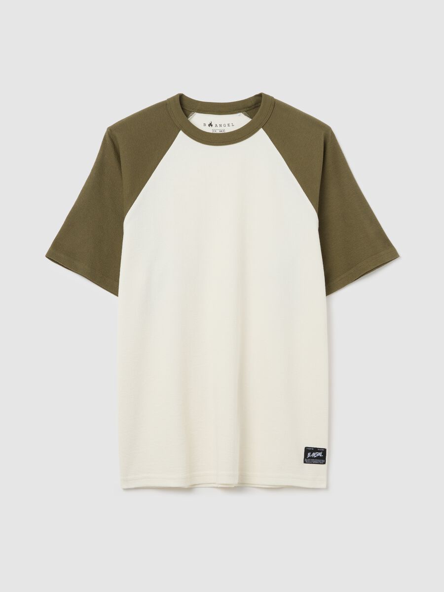 T-shirt in cotone bicolore_0