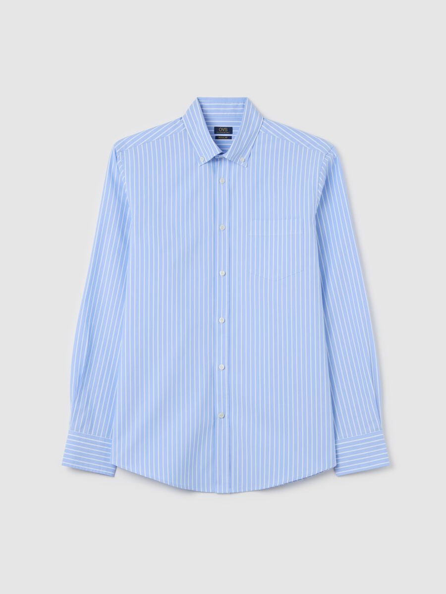 Easy-iron button-down shirt with stripes_4