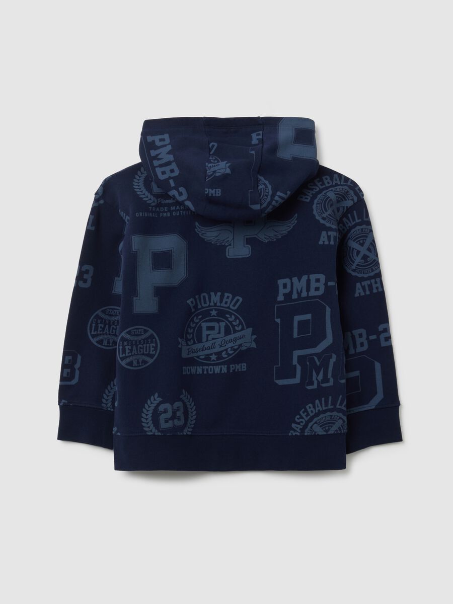 Felpa da bambino in puro cotone blu regular fit_1