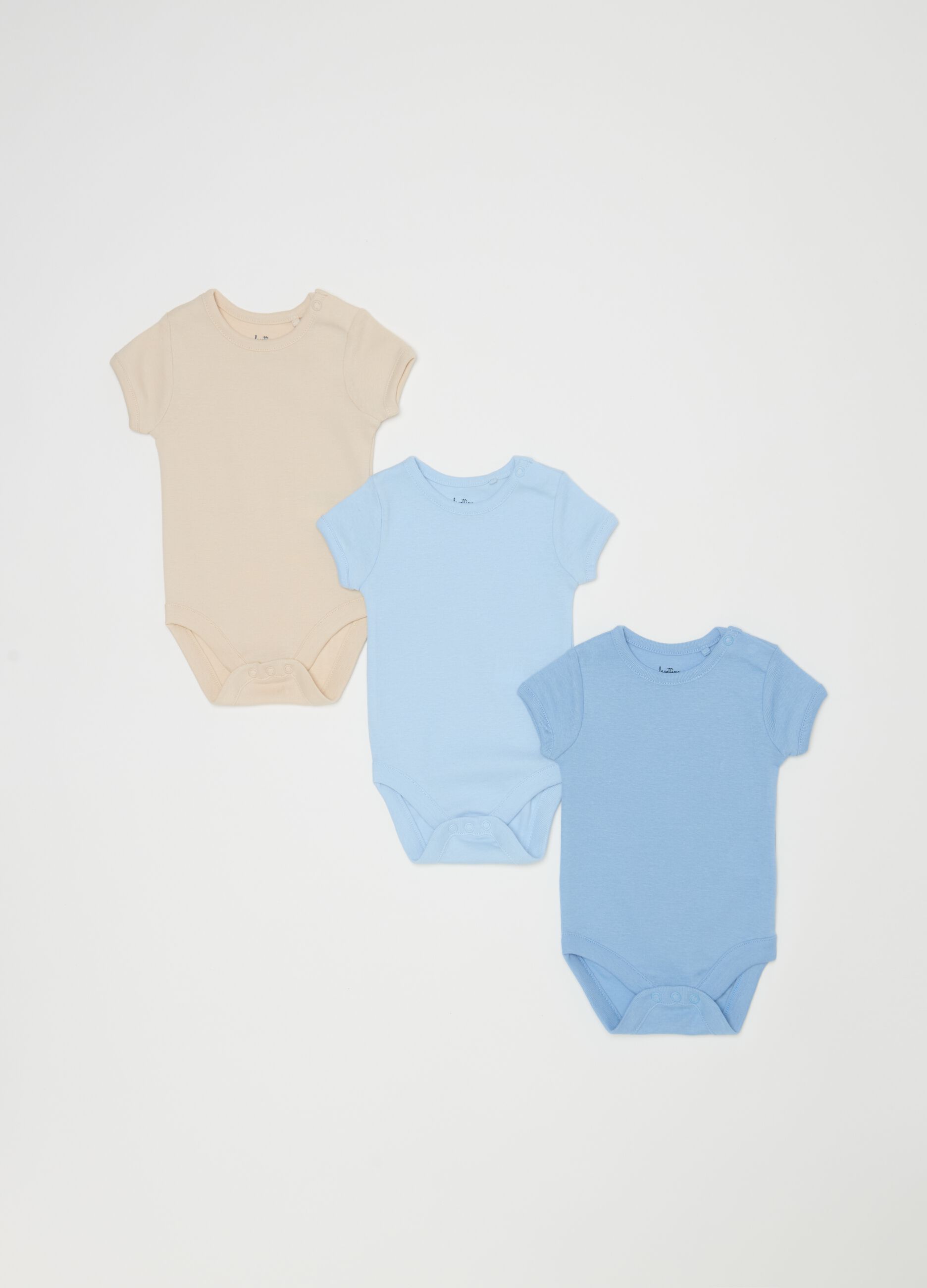 Tripack body a maniche corte in cotone bio