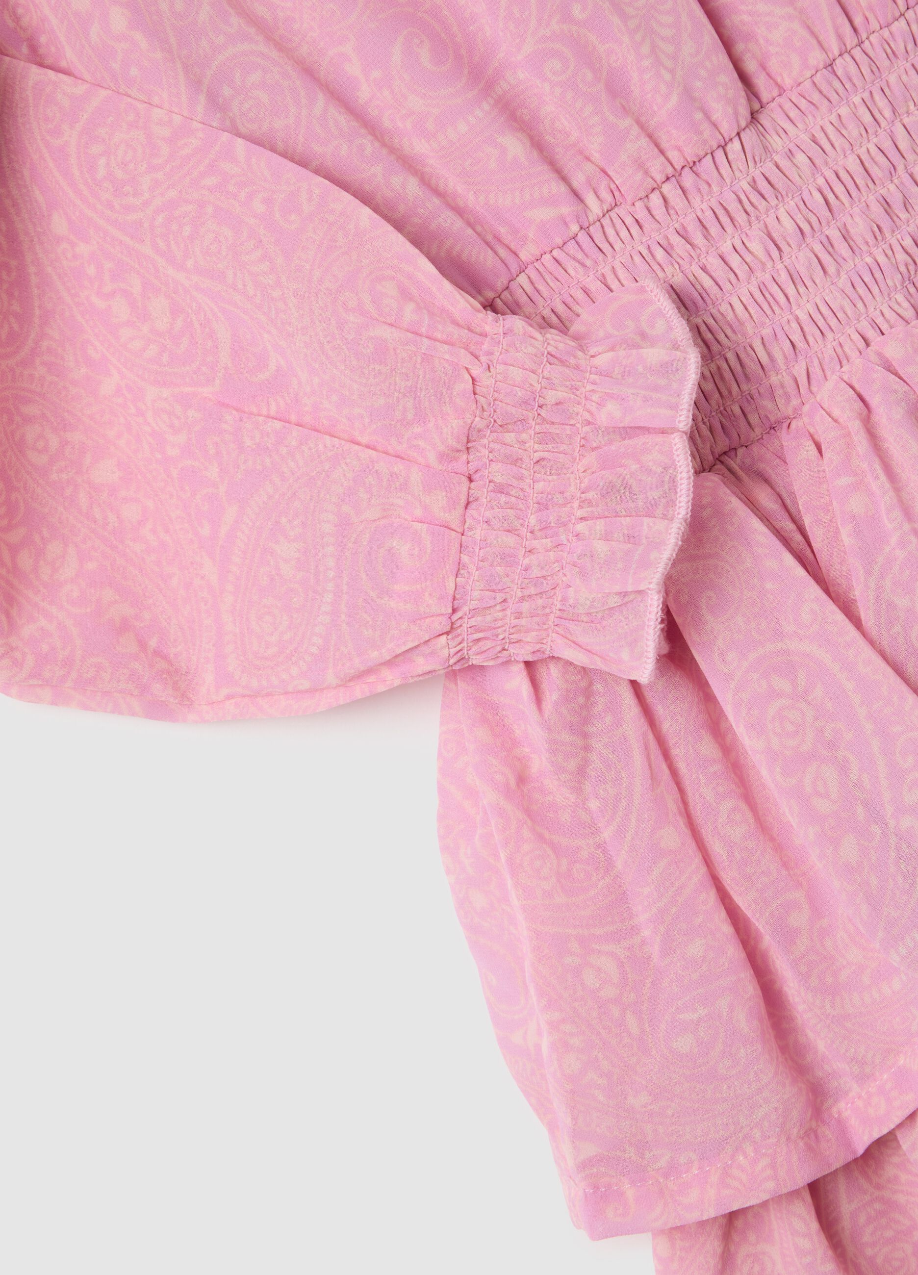 Girl's regular fit pink dress with ruffles