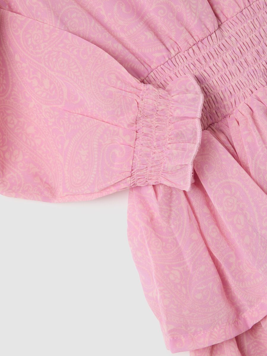 Girl's regular fit pink dress with ruffles_2