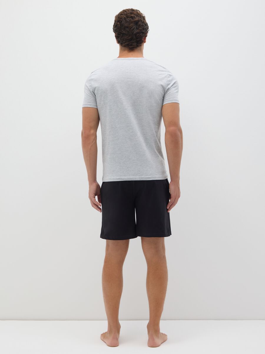 Bipack di t-shirt da uomo in puro cotone grigie con scollo a V_2