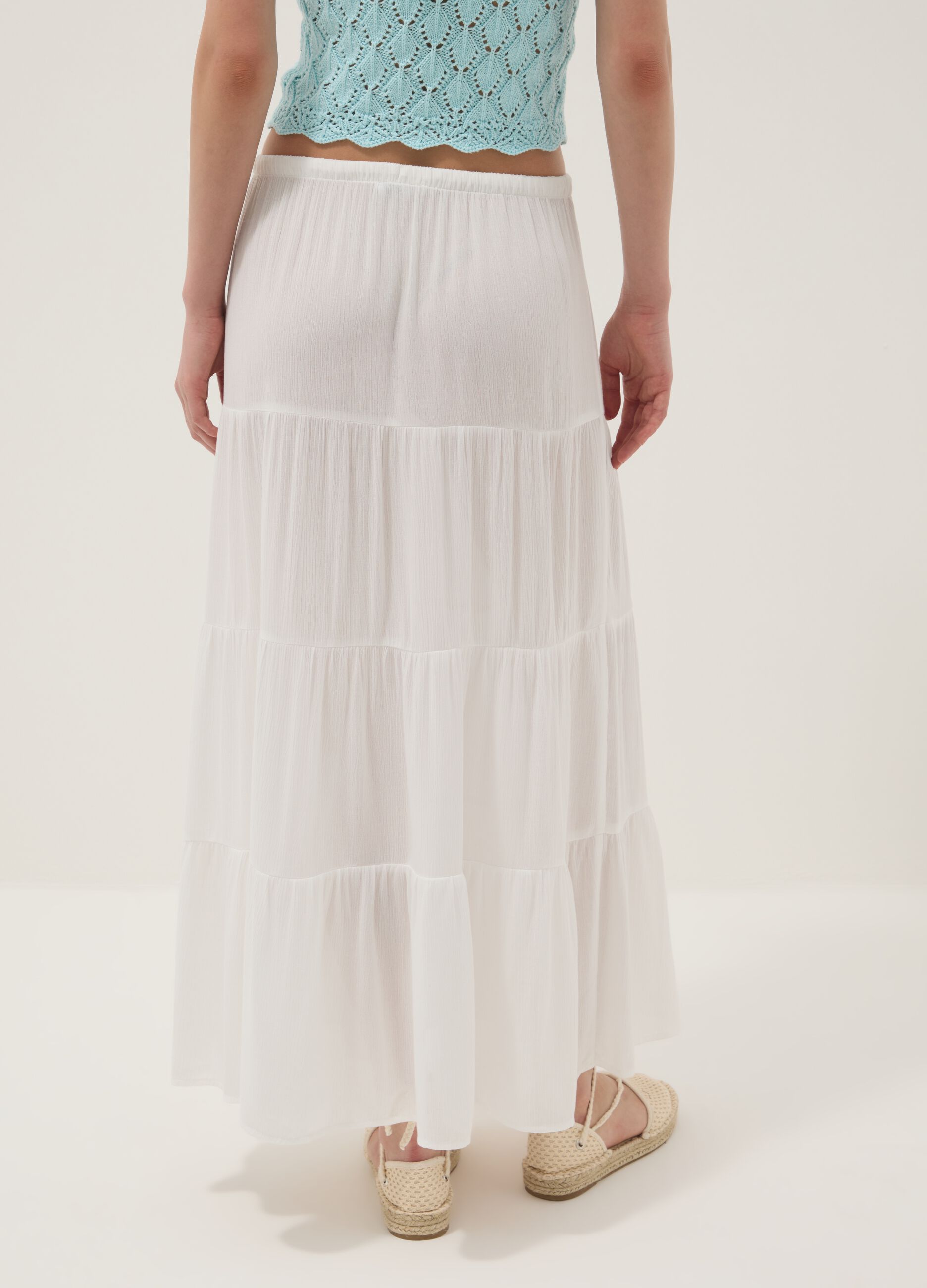 White maxi skirt in pure viscose