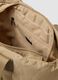 Borsa shopper beige con tasca esterna arricciata_1