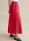Red cotton midi skirt_2