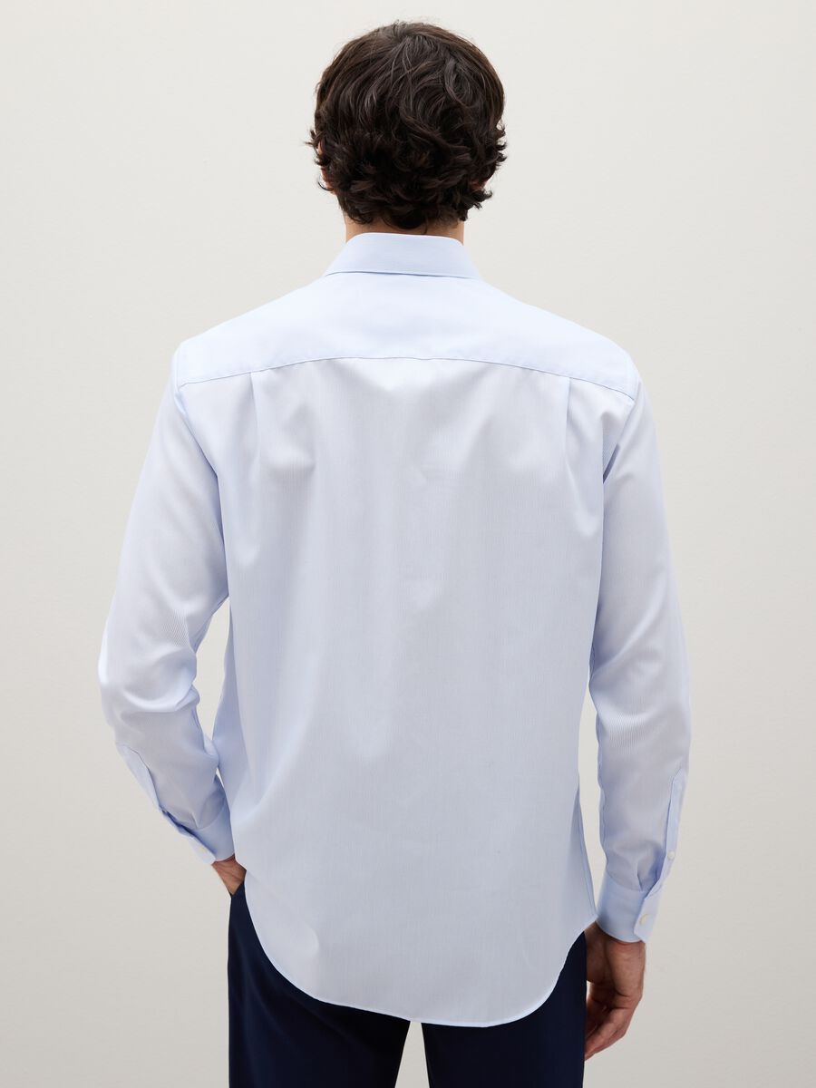 Blue cotton regular fit shirt_3