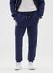 Blue cotton blend regular fit sports trousers_1