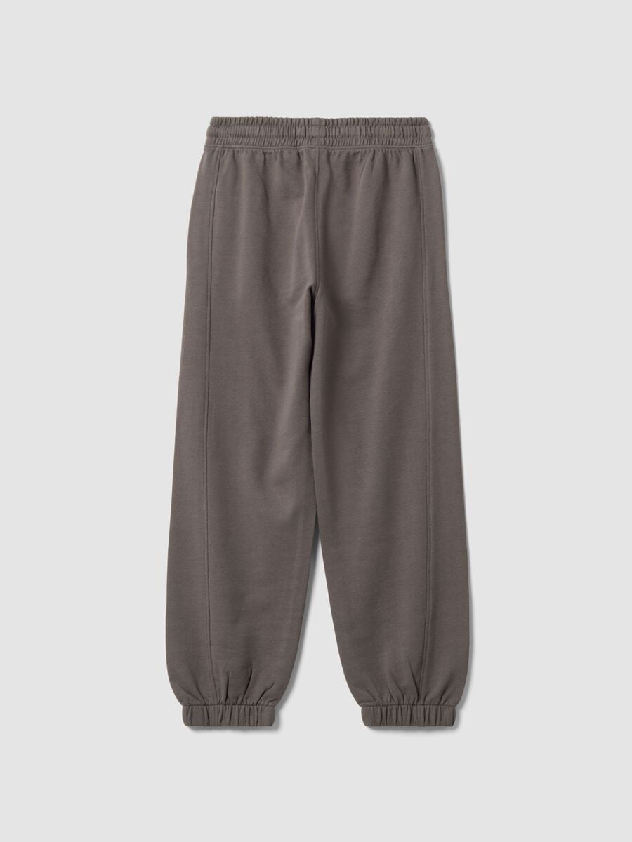 Grey pure cotton oversized joggers for boys_5